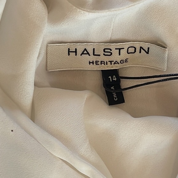 NWT HALSTON Heritage Evening Collection Women’s Chalk Dress Size 14 - Picture 2 of 5